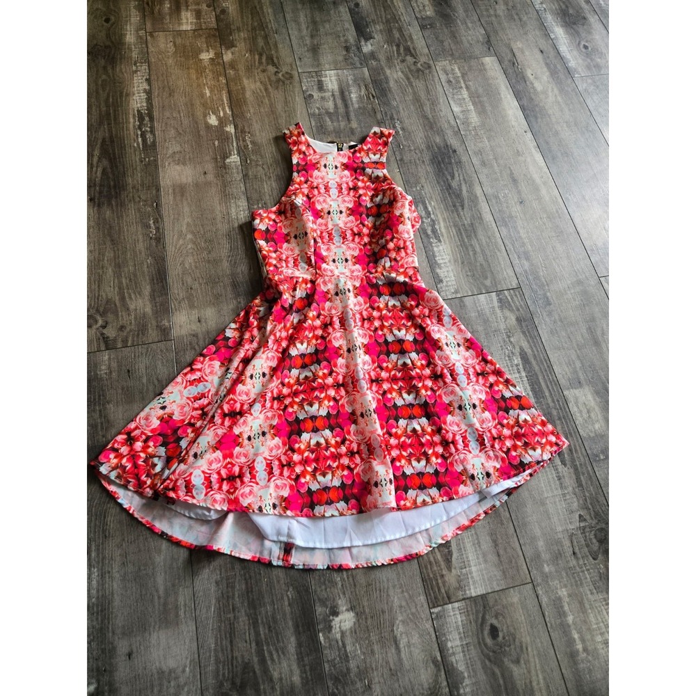 Revolve Naven Jackie‎ Kaleidoscope Fit & Flare Floral Rose Pink Dress Size 4